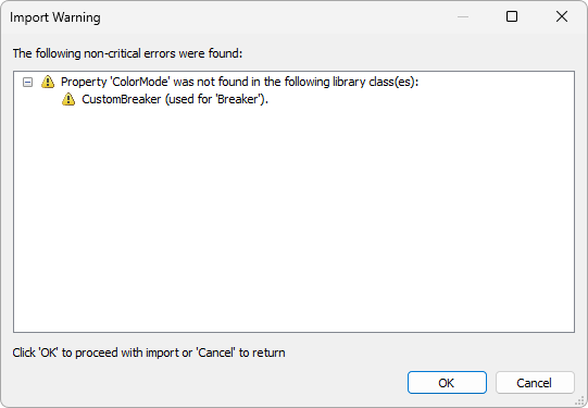 Warning message when selecting improper classes to import Warning message when selecting improper classes to import