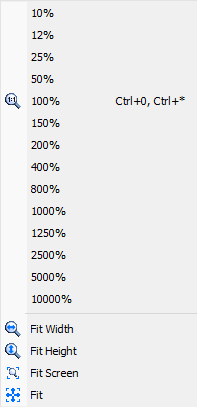 Zoom menu