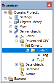 Folder1 is the parent object of Tag1