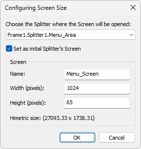 Configuring a Screen's size
