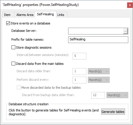 Self-Healing tab