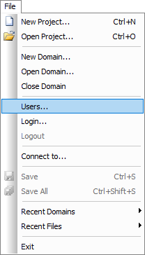 File - Users menu