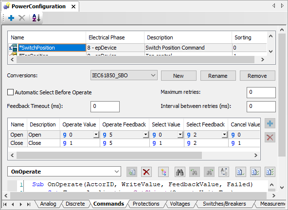 Conversion of type Select Before Operate