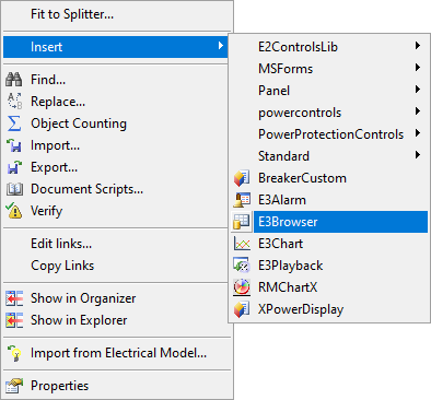 Inserting an E3Browser