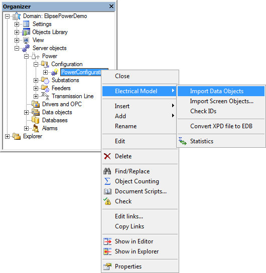 Import Data Objects option