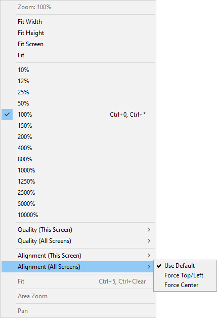 Options for Elipse Power Viewer's ScreenAlignment property at run time
