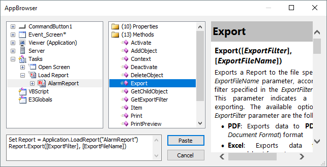 Export method