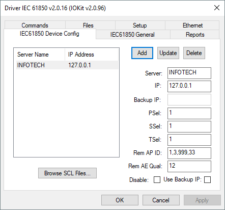 IEC61850 Device Config tab