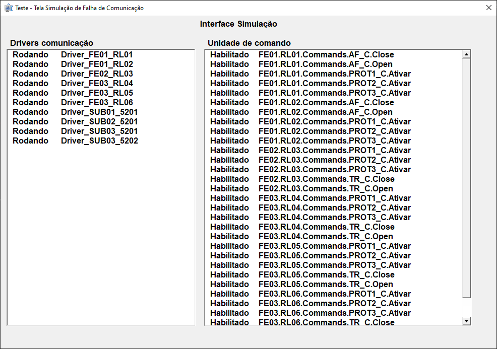 Window to simulate a communication failure