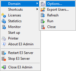 E3 Admin configuration options