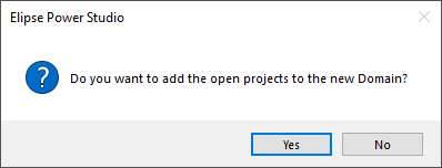 Confirming project or library insertion into a new Domain