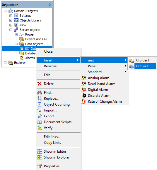 Libraries > User Library (ElipseX) > XObjects