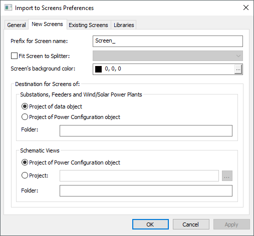 New Screens tab New Screens tab