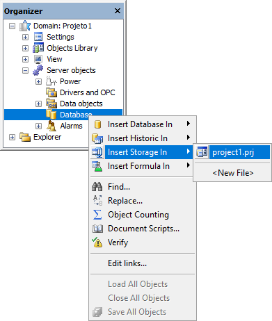 Inserting a Storage in Domain mode