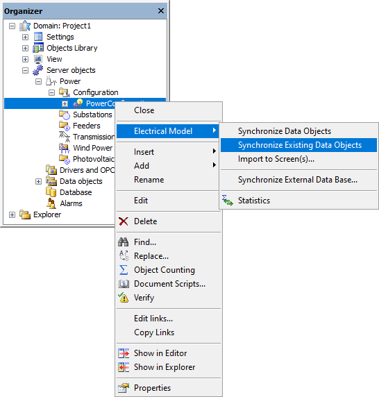 Synchronize Existing Data Objects option