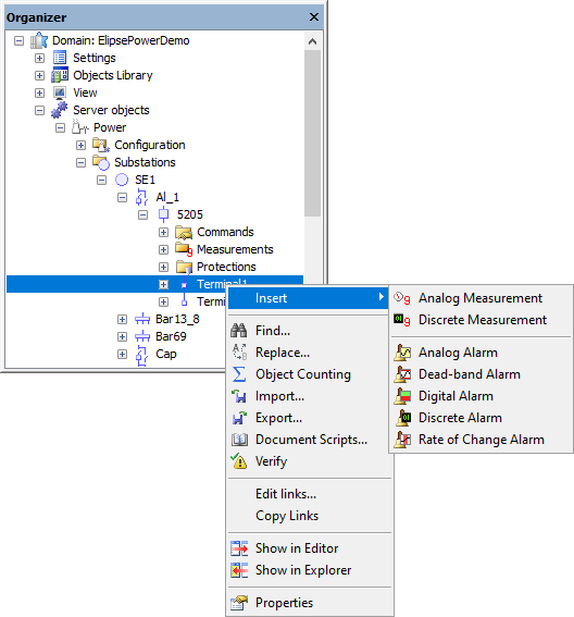 Option to insert an Analog or Discrete Measurement