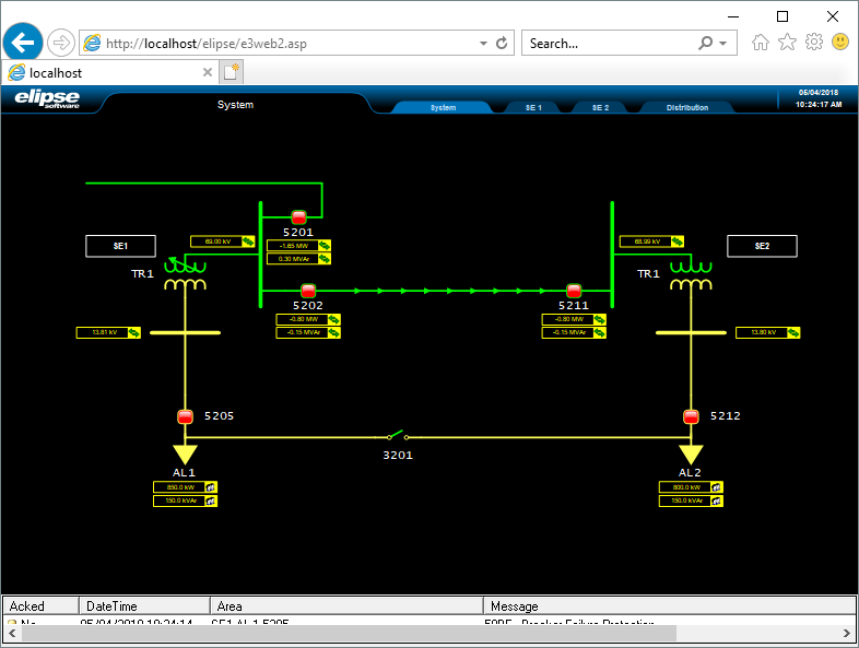 A WebViewer executing (viewing an application)