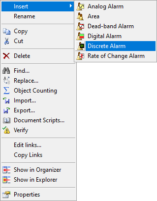 Inserting a Discrete Alarm