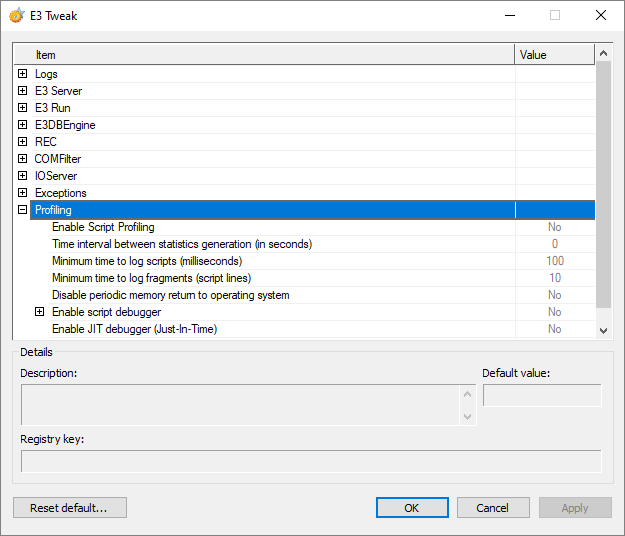 Profiling configuration