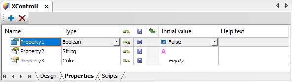 Properties tab