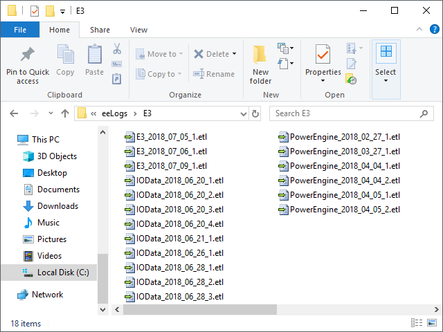Elipse Power logs folder Elipse Power logs folder