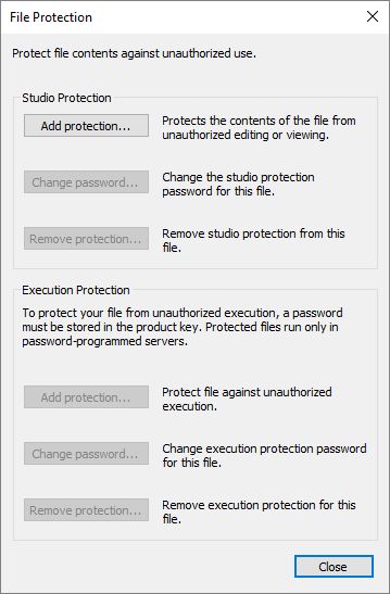 File Protection window File Protection window