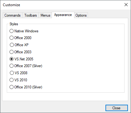 Appearance tab Appearance tab