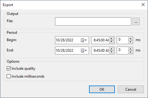 Export window Export window
