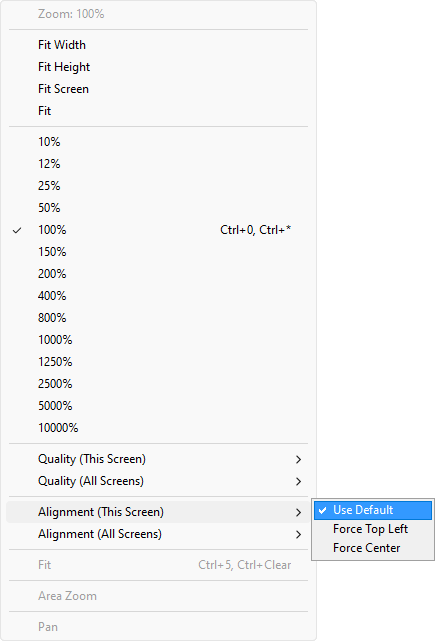 Options for a Screen's ScreenAlignment property at run time