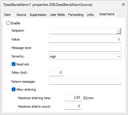 Dead-band Alarm Source