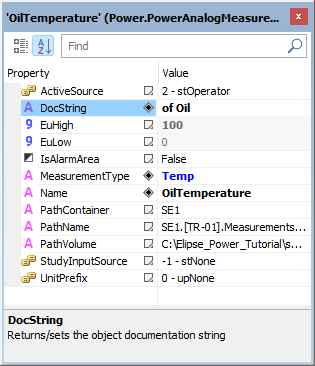 DocString property of Oil Temperature