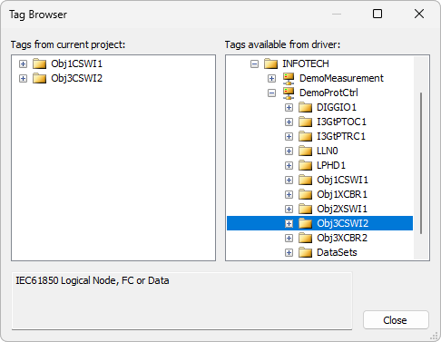 Selecting Logical Device Obj3CSWI2