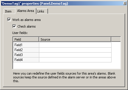 Server object as an Alarm Area Server object as an Alarm Area