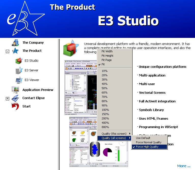 Viewer's zoom menu Viewer's zoom menu