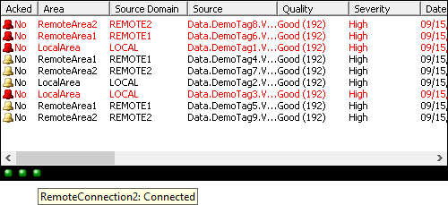 E3Alarm with the new connections status bar E3Alarm with the new connections status bar