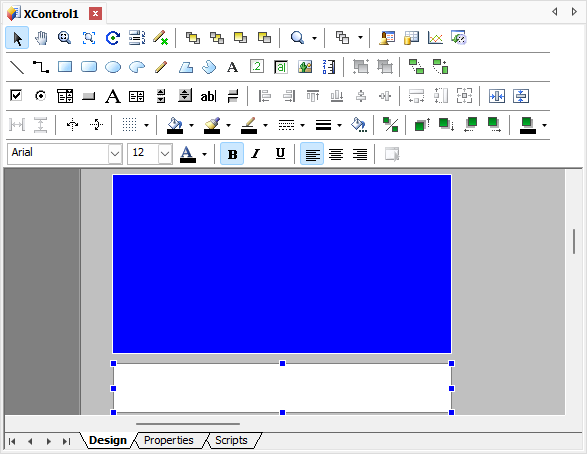 Design tab of an XControl Design tab of an XControl