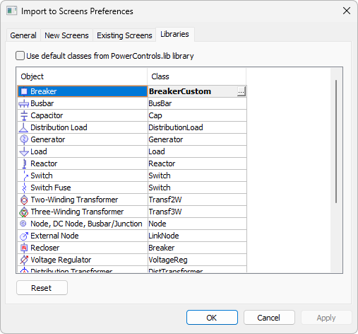 Import to Screens Preferences window Import to Screens Preferences window