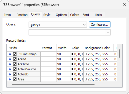 Field configuration Field configuration