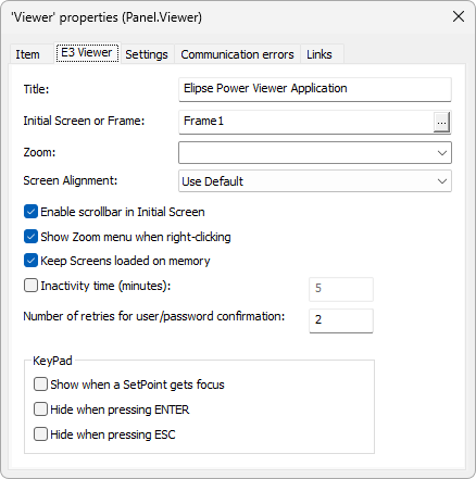 Viewer properties Viewer properties