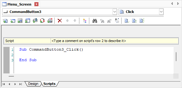 Option to create a new script Option to create a new script