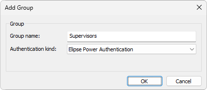 Add Group window Add Group window