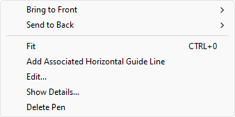Contextual menu of a Pen Contextual menu of a Pen