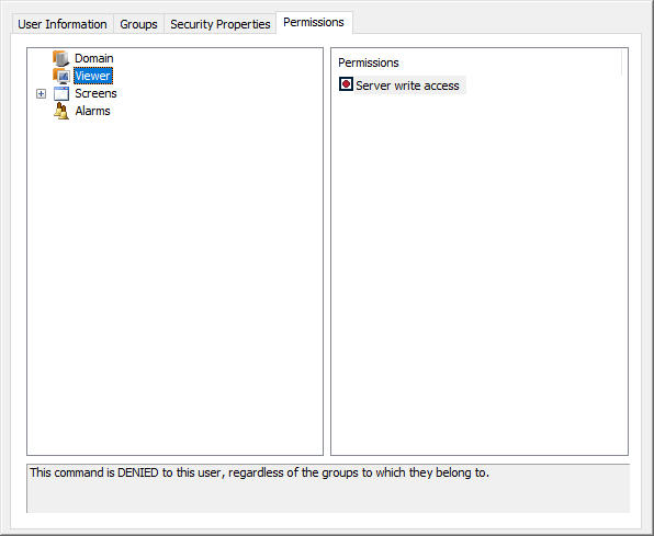 Permissions tab Permissions tab
