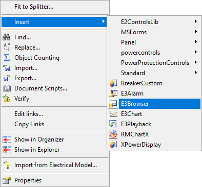 Inserting an E3Browser Inserting an E3Browser