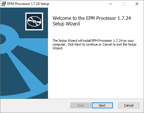 Initial screen of the Installation Wizard Initial screen of the Installation Wizard