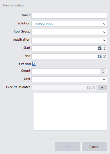 New Simulation window New Simulation window