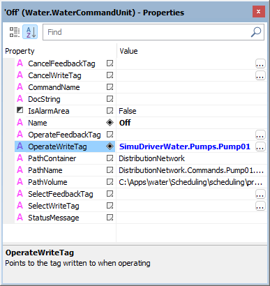 Configuration of properties of Discrete Commands