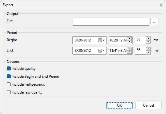 Export window Export window
