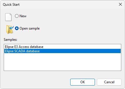Selecting a connection in Demonstration mode Selecting a connection in Demonstration mode
