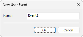 New User Event window